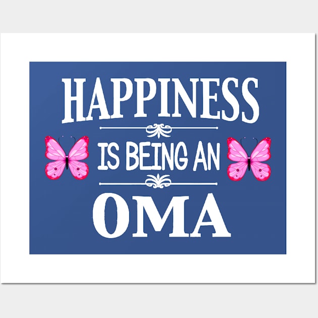 happiness is being an oma butterfly 1 Wall Art by gleaming slide